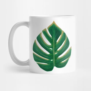 Monstera Deliciosa Leaf Painting Mug